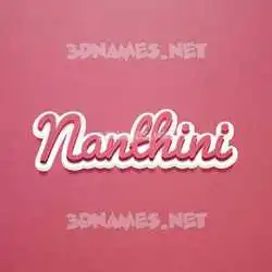 nanthini in Red Scribble style - 3D name wallpaper