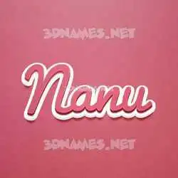 nanu in Red Scribble style - 3D name wallpaper