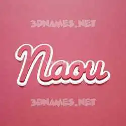naou in Red Scribble style - 3D name wallpaper