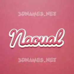naoual in Red Scribble style - 3D name wallpaper