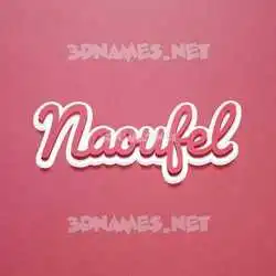 naoufel in Red Scribble style - 3D name wallpaper