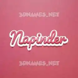 napinder in Red Scribble style - 3D name wallpaper