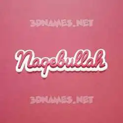 naqebullah in Red Scribble style - 3D name wallpaper