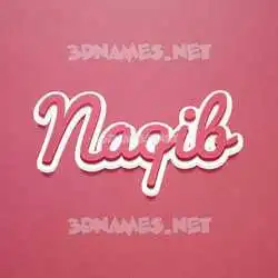 naqib in Red Scribble style - 3D name wallpaper