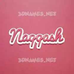 naqqash in Red Scribble style - 3D name wallpaper