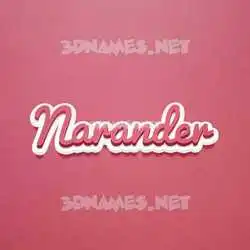 narander in Red Scribble style - 3D name wallpaper