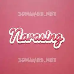 narasing in Red Scribble style - 3D name wallpaper