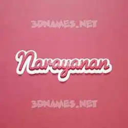narayanan in Red Scribble style - 3D name wallpaper