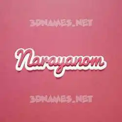 narayanom in Red Scribble style - 3D name wallpaper