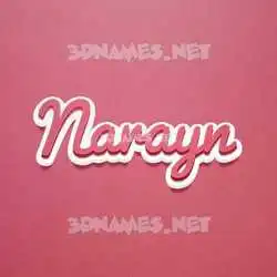 narayn in Red Scribble style - 3D name wallpaper