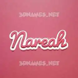 nareah in Red Scribble style - 3D name wallpaper
