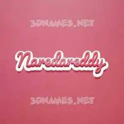 naredareddy in Red Scribble style - 3D name wallpaper