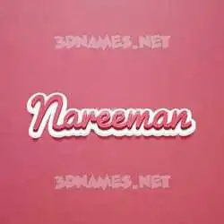 nareeman in Red Scribble style - 3D name wallpaper