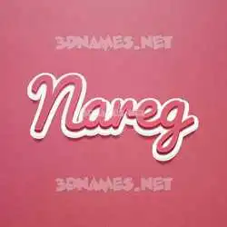 nareg in Red Scribble style - 3D name wallpaper