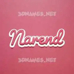 narend in Red Scribble style - 3D name wallpaper