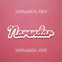narendar in Red Scribble style - 3D name wallpaper