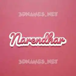 narendhar in Red Scribble style - 3D name wallpaper