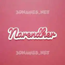 narendher in Red Scribble style - 3D name wallpaper