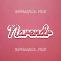 narendr in Red Scribble style - 3D name wallpaper