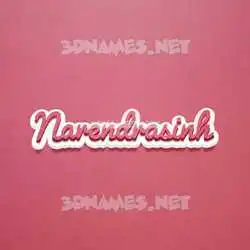 narendrasinh in Red Scribble style - 3D name wallpaper