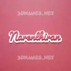narenthiran in Red Scribble style - 3D name wallpaper
