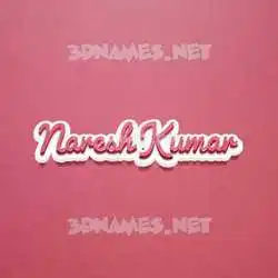 naresh kumar in Red Scribble style - 3D name wallpaper