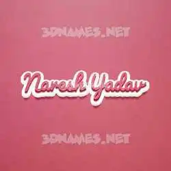 naresh yadav in Red Scribble style - 3D name wallpaper