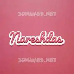 nareshdas in Red Scribble style - 3D name wallpaper