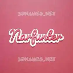 narfunter in Red Scribble style - 3D name wallpaper