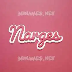 narges in Red Scribble style - 3D name wallpaper
