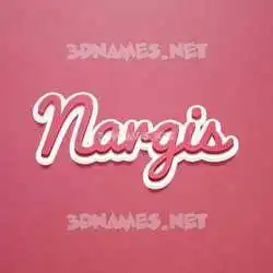 nargis in Red Scribble style - 3D name wallpaper