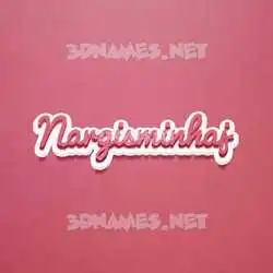 nargisminhaj in Red Scribble style - 3D name wallpaper