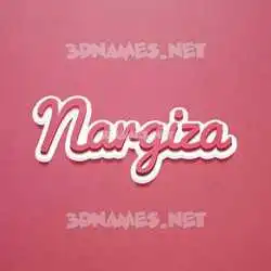 nargiza in Red Scribble style - 3D name wallpaper