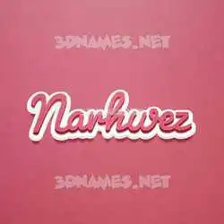 narhwez in Red Scribble style - 3D name wallpaper