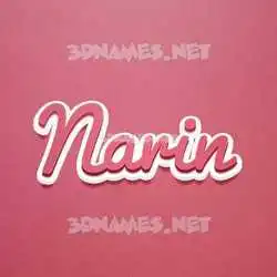 narin in Red Scribble style - 3D name wallpaper