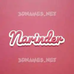 narinder in Red Scribble style - 3D name wallpaper
