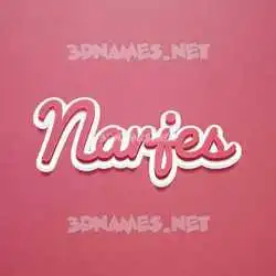 narjes in Red Scribble style - 3D name wallpaper