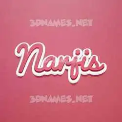 narjis in Red Scribble style - 3D name wallpaper