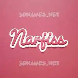 narjiss in Red Scribble style - 3D name wallpaper