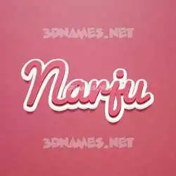 narju in Red Scribble style - 3D name wallpaper