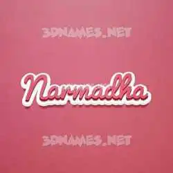 narmadha in Red Scribble style - 3D name wallpaper