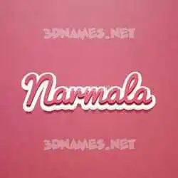 narmala in Red Scribble style - 3D name wallpaper