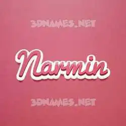 narmin in Red Scribble style - 3D name wallpaper