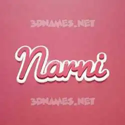 narni in Red Scribble style - 3D name wallpaper