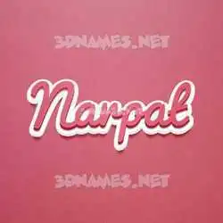 narpat in Red Scribble style - 3D name wallpaper