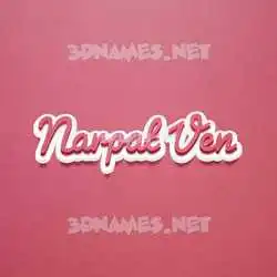 narpat ven in Red Scribble style - 3D name wallpaper