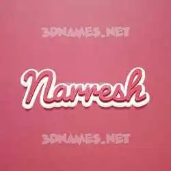 narresh in Red Scribble style - 3D name wallpaper