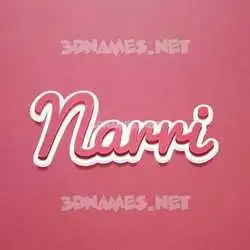 narri in Red Scribble style - 3D name wallpaper