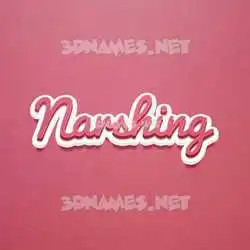 narshing in Red Scribble style - 3D name wallpaper