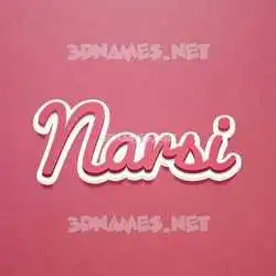narsi in Red Scribble style - 3D name wallpaper